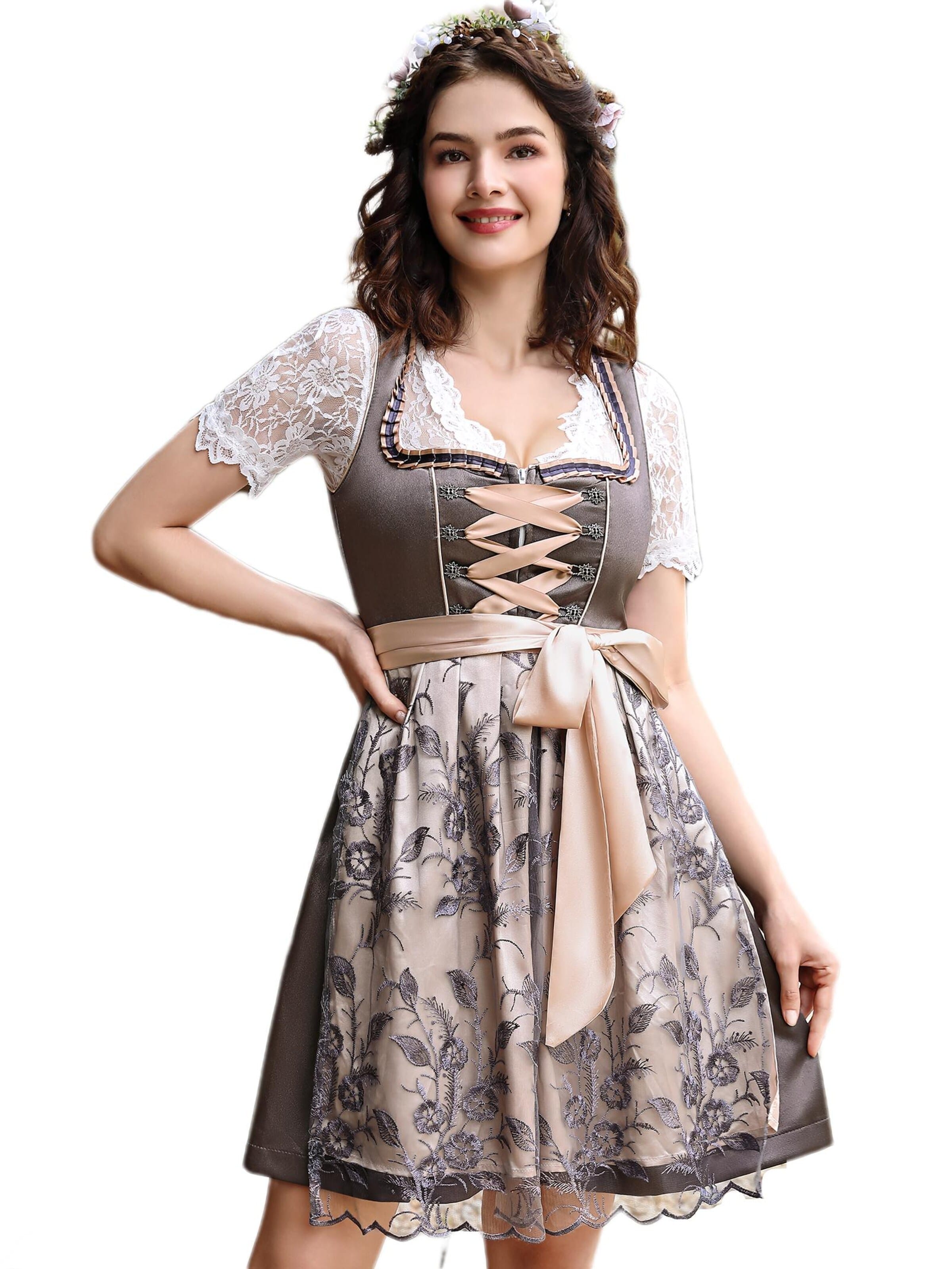 Yesfashion Dirndl‌‌‌‌‌‌ in Grau: Vorderseite