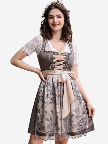 Yesfashion Dirndl in Grau: Vorderseite