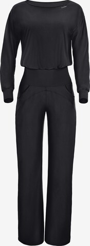 Winshape Jumpsuit ' JS101LSC ' in Zwart: voorkant