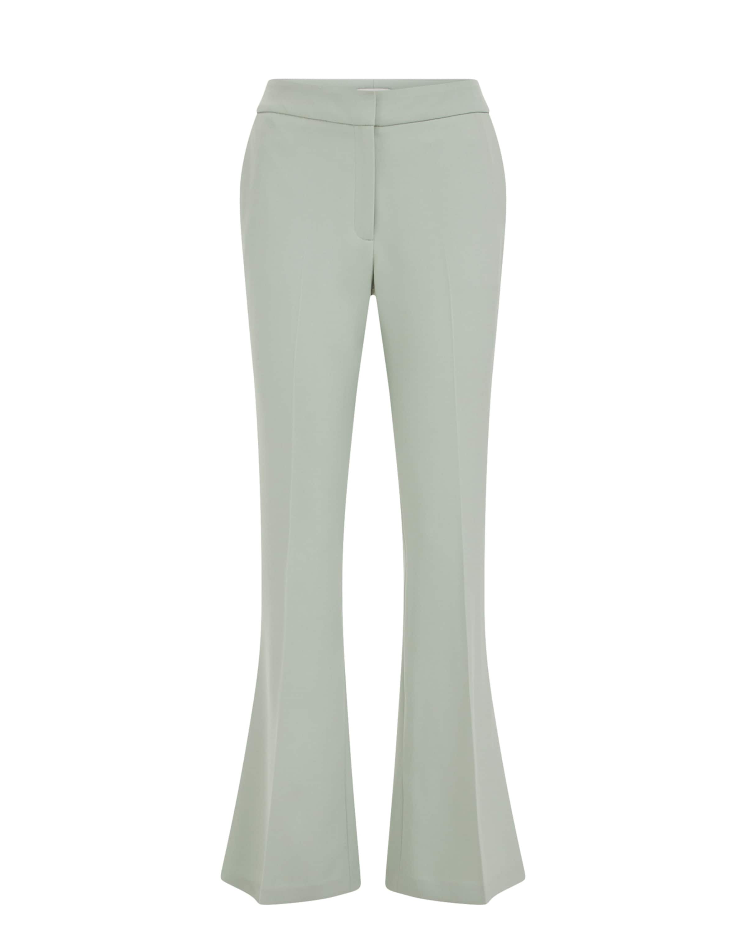 WE Fashion Flared Pressveckad byxa i grön: framsida
