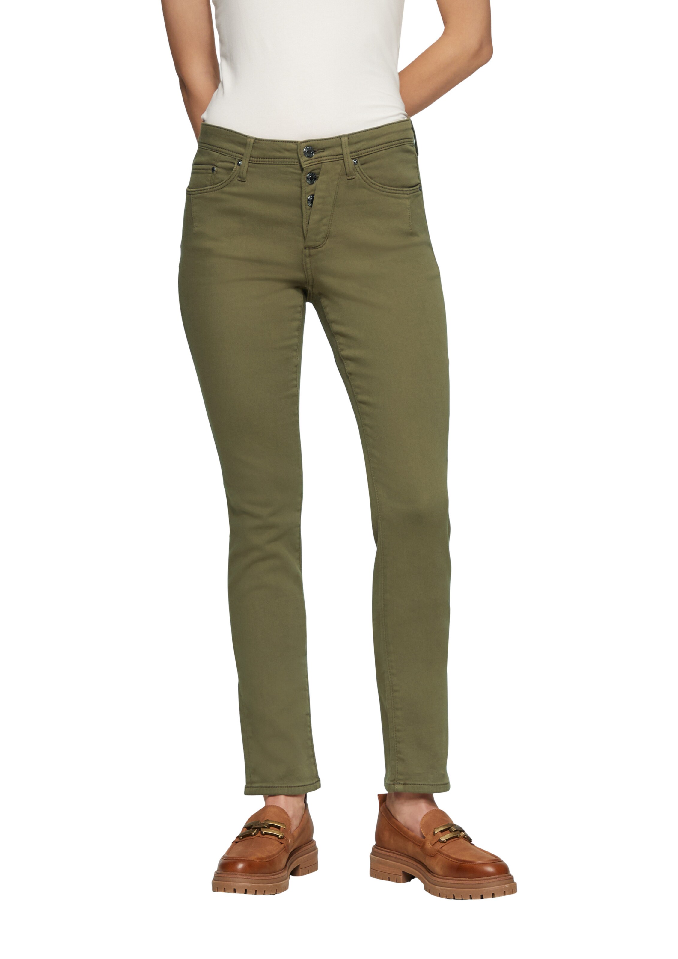 s.Oliver Slimfit Jeans 'Betsy' in Groen: voorkant