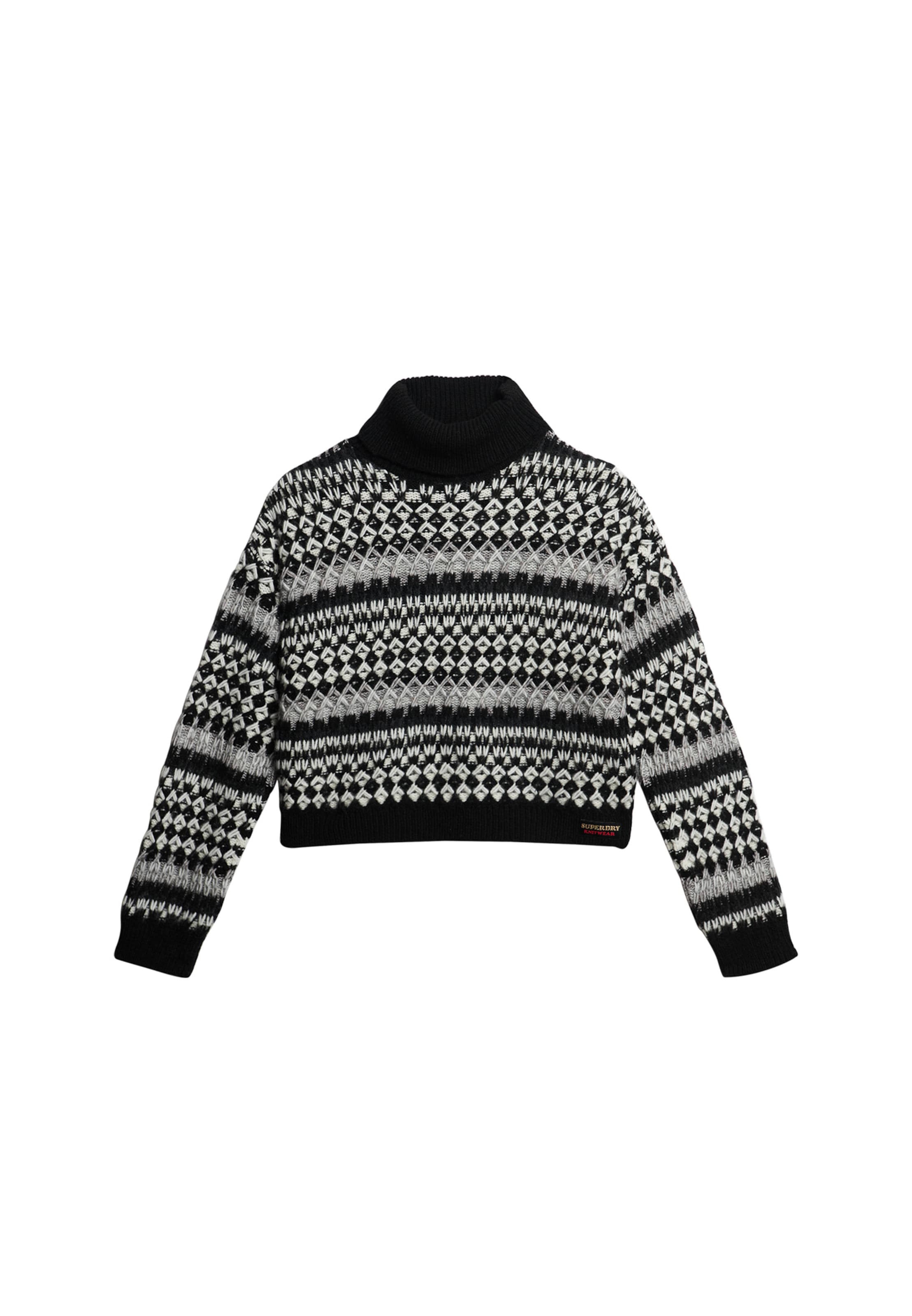 Superdry Neulepaita värissä vaaleanharmaa / musta / valkoinen, Tuotenäkymä