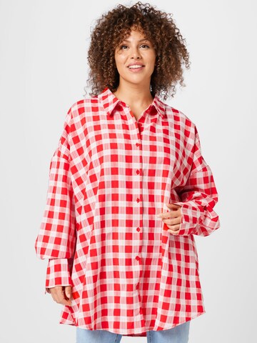 Public Desire Curve Blouse in Rood: voorkant