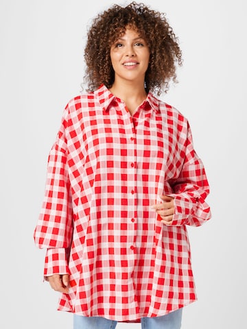 Public Desire Curve Blouse in Red: front