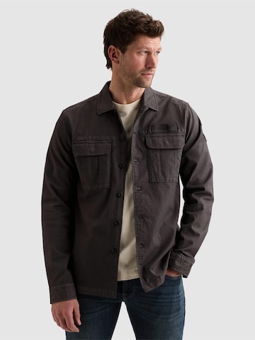 PME Legend Regular fit Skjorta 'PME LEGEND - Shirt jacket with chest pockets and badge on the sleeve' i grå