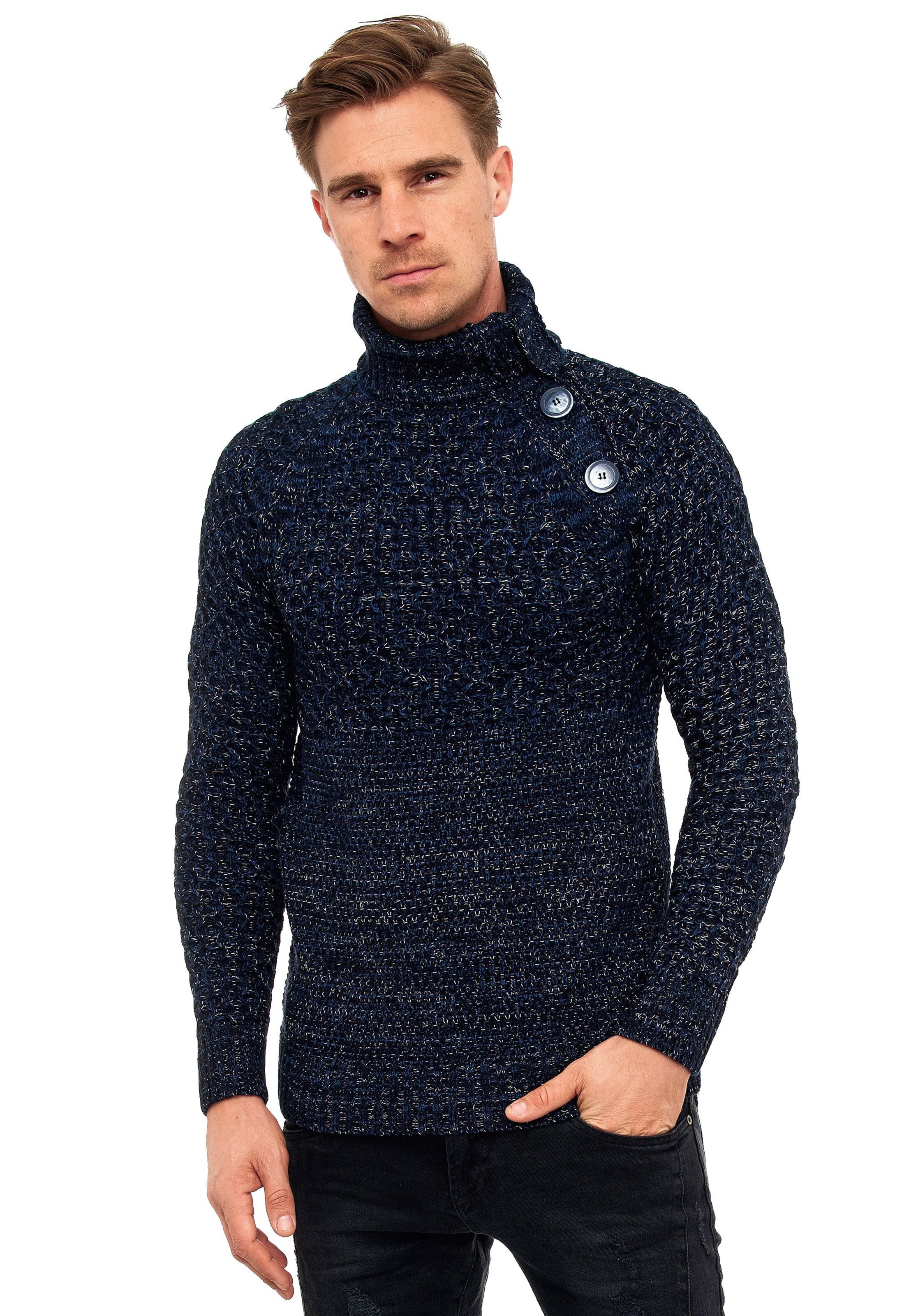 Rusty Neal Pullover in Blau: Vorderseite