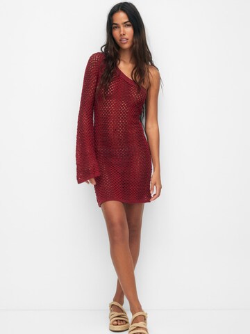 Pull&Bear Knitted dress in Red