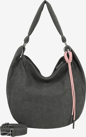 Fritzi aus Preußen Shoulder Bag 'Sue01 Suede Jacky Soft' in Grey: front