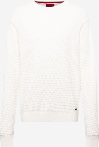 HUGO - Pullover 'Sonderson' em branco: frente