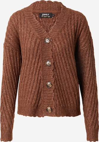 ONLY Knit Cardigan in Brown: front