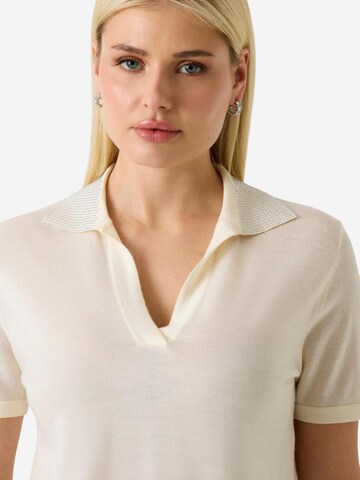 T-shirt 'SS RHINESTONES POLO STORMI SWT W6GR03 Z0583' GUESS en beige