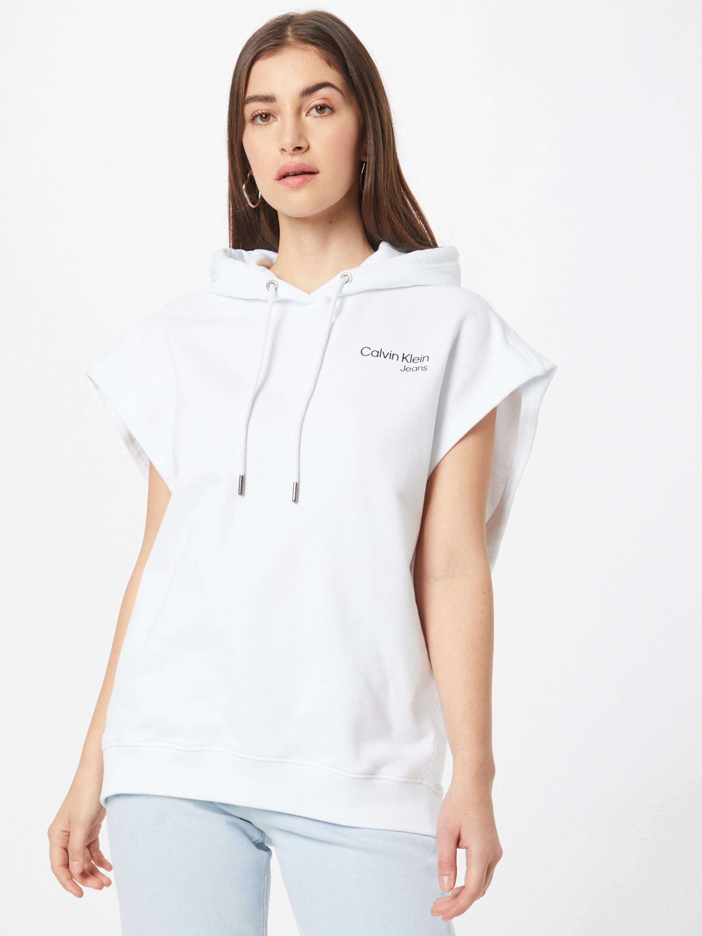 Frauen Sweat Calvin Klein Jeans Sweatshirt in Weiß - MD19599