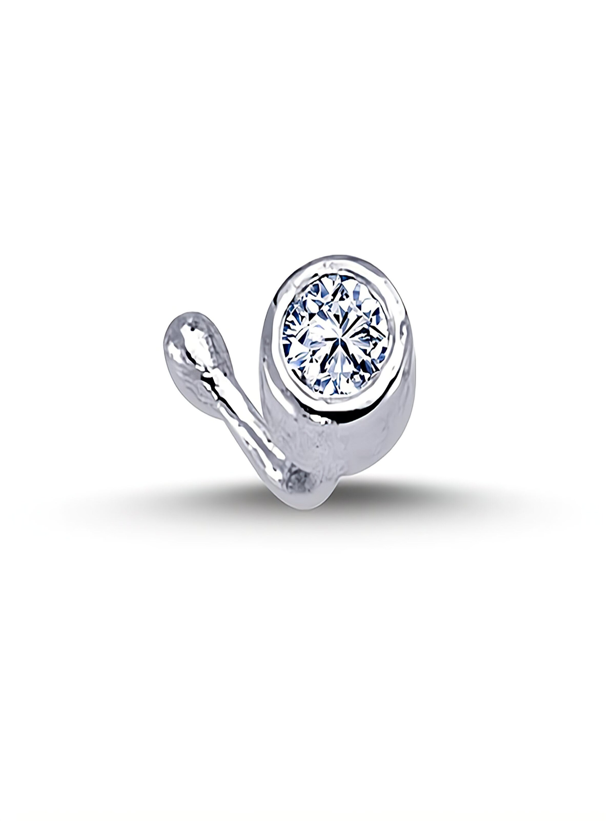 EinStein Diamant Piercings 'Piercing + 0,06 Carat Diamant Nasenpiercing 750er 18 Karat Weißgold' in Gold: front