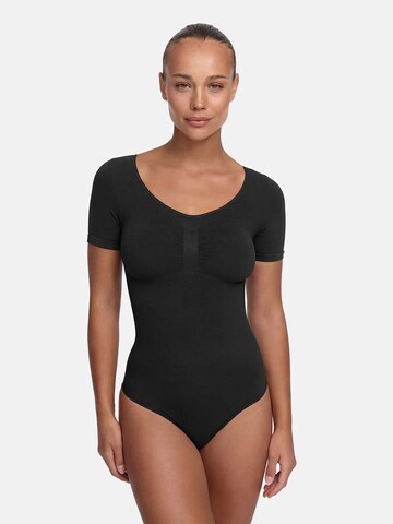 cfab Shapingbody 'T-Shirt Bodysuit Sculpting Shapewear mit Slip' in Zwart