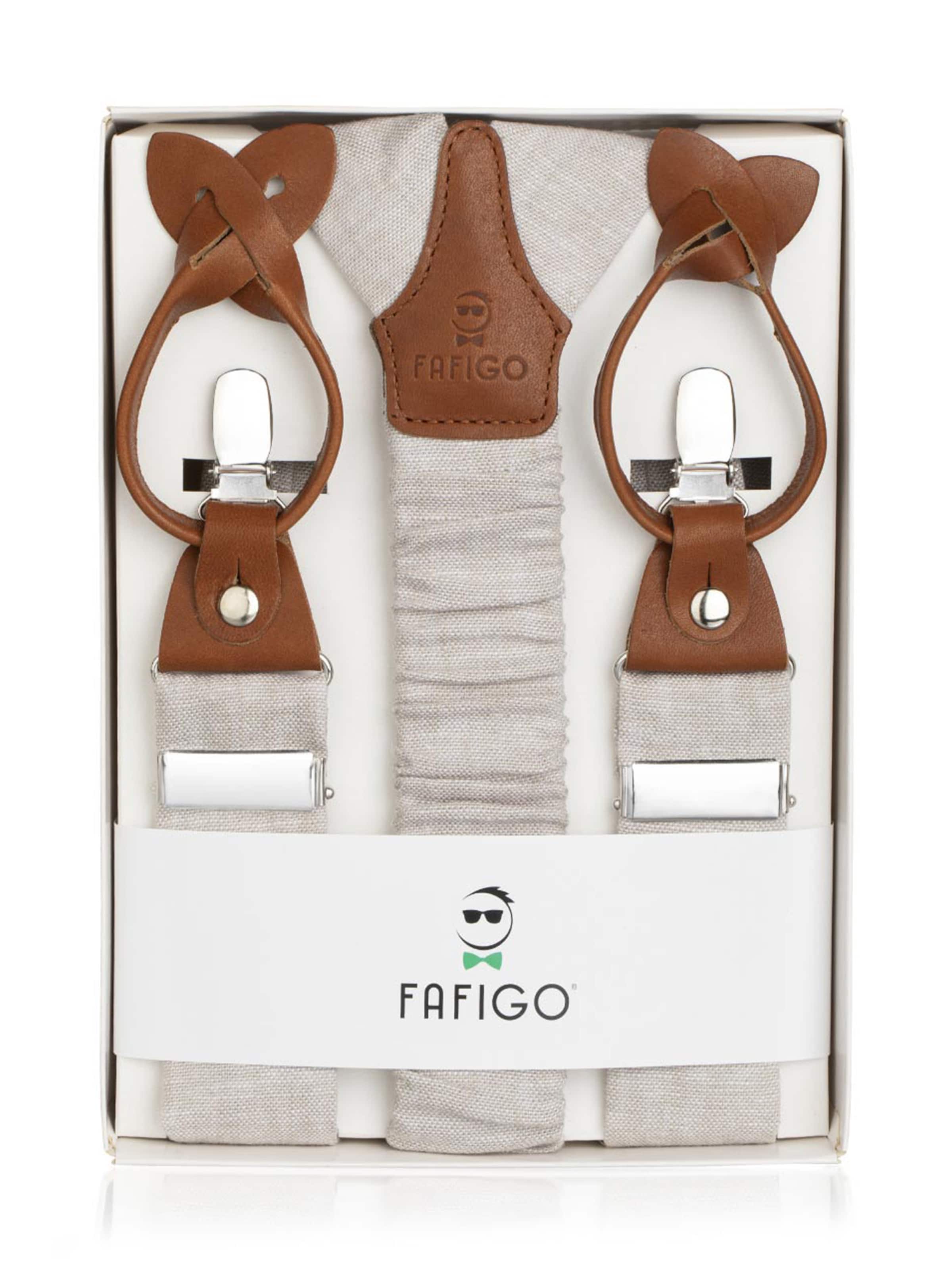 FAFIGO Suspenders 'Zio Alessio' in Beige: front