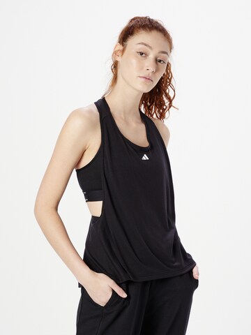 ADIDAS PERFORMANCE Sports top 'Power Aeroready' in Black: front