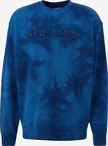 Sweat-shirt QS en bleu : devant