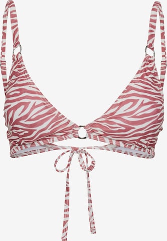 PIECES Triangle Bikini Top 'AMY' in Red: front