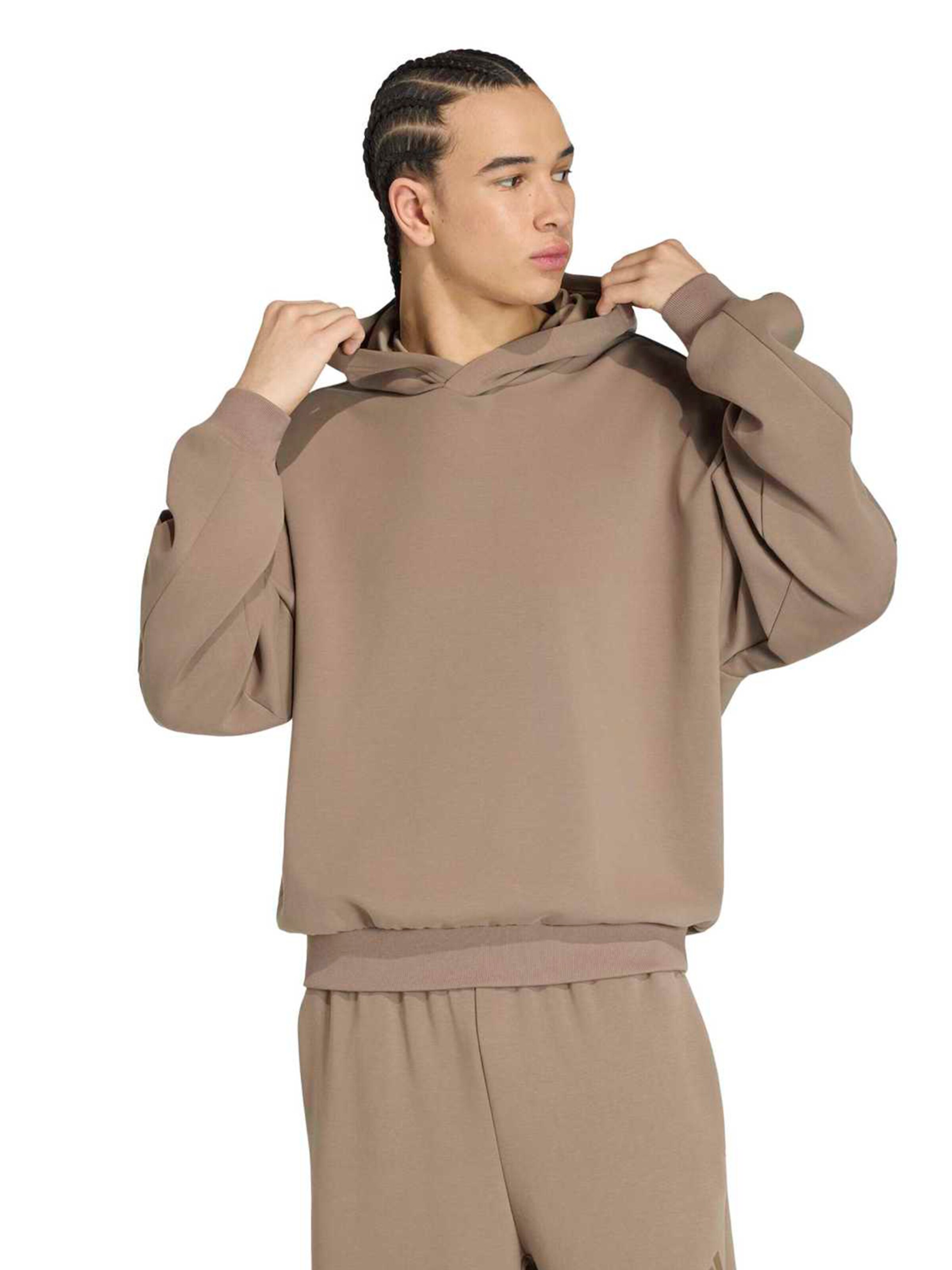 ADIDAS SPORTSWEAR Αθλητική μπλούζα φούτερ 'Soft Lux' σε μπεζ: μπροστά