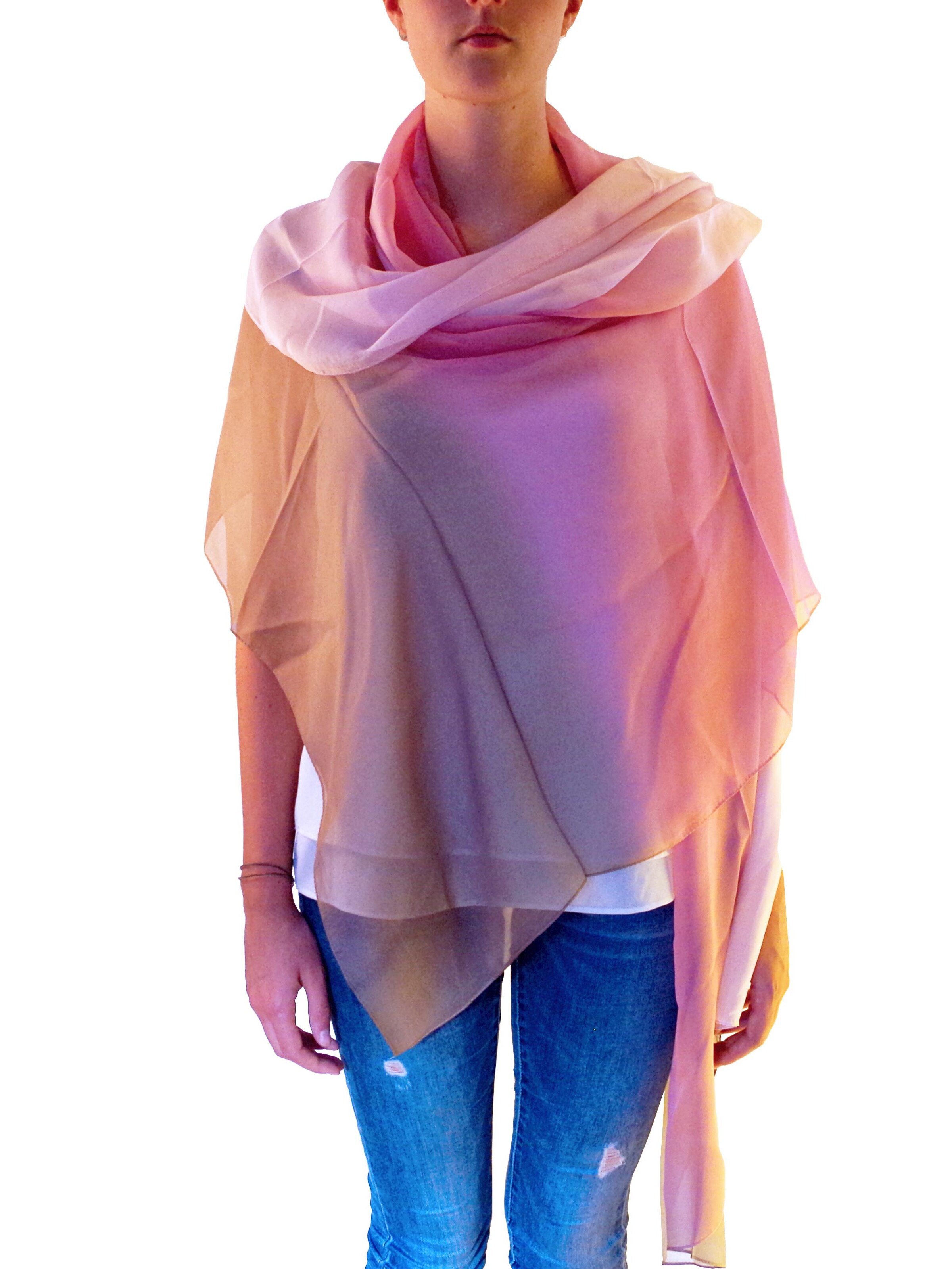 Posh Gear Oversizeschal 'Chiffon Tri-Color' in Pink