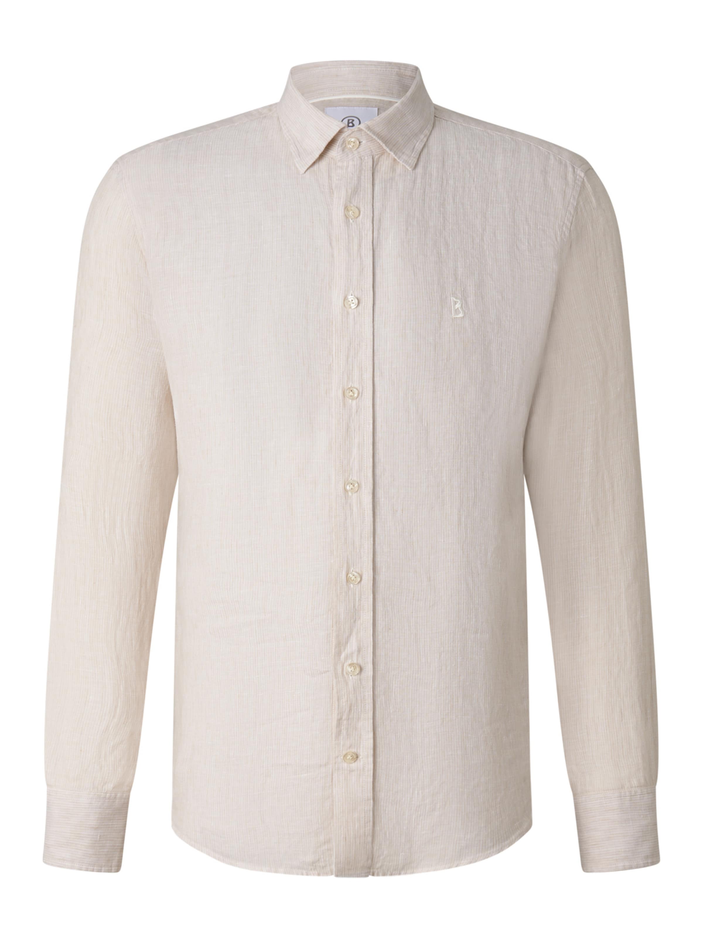 BOGNER Regular fit Button Up Shirt 'Timi' in Beige: front