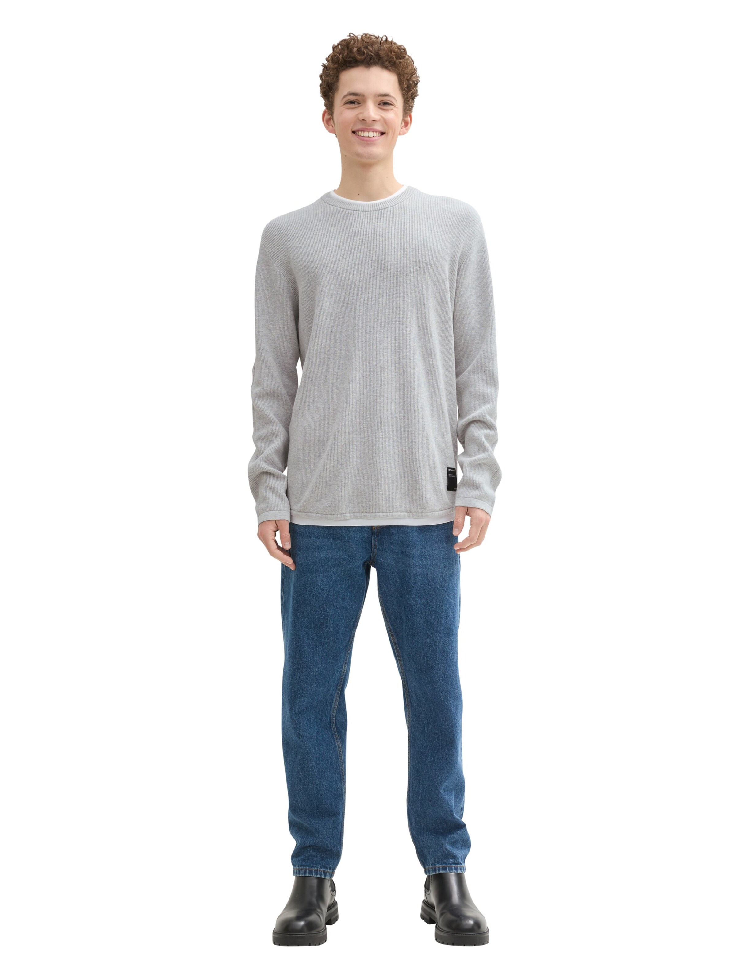 TOM TAILOR DENIM Pullover in Grau