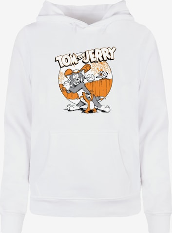 Sweat-shirt 'Tom and Jerry - Baseball' ABSOLUTE CULT en blanc : devant