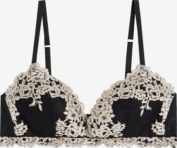 INTIMISSIMI Bra 'Pretty Flowers' in Black: front