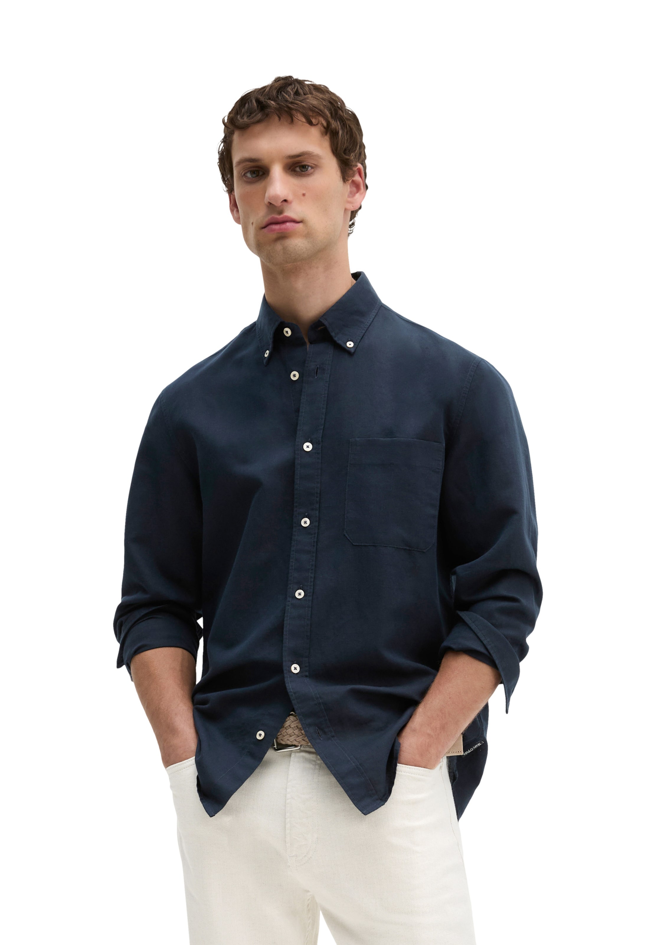 Marc O'Polo Regular Fit Hemd in Blau: Vorderseite