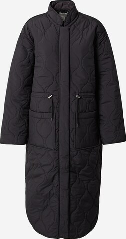 Neo Noir Between-Seasons Coat in Black: front