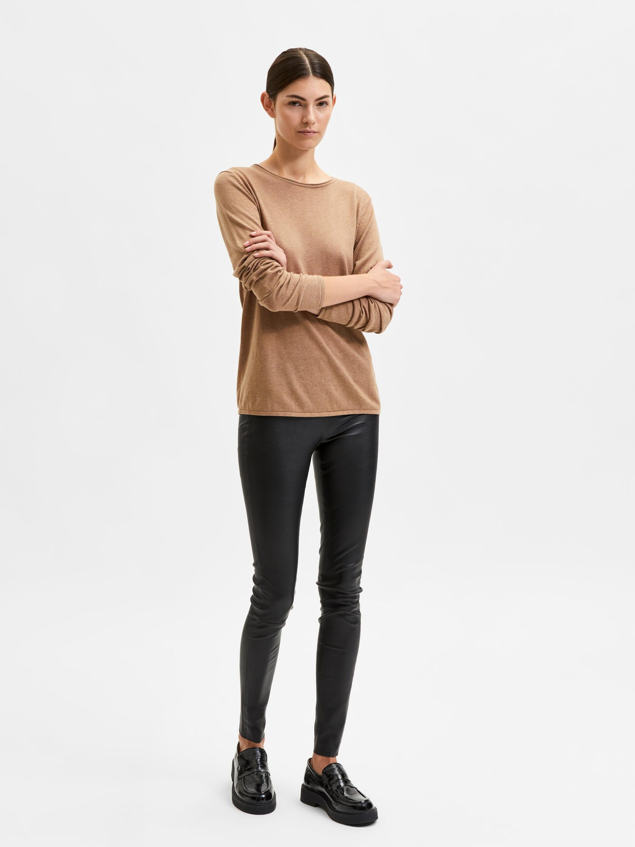 Frauen Pullover & Strick SELECTED FEMME Pullover 'LYDIA' in Hellbraun - ES26330 Frauen Pullover & Strick SELECTED FEMME Pullover 'LYDIA' in Hellbraun - ES26330