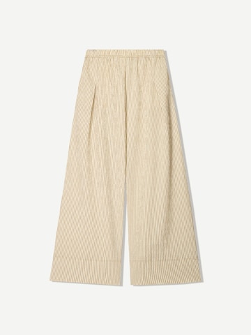 Wide Leg Pantalon à pince Bershka en beige