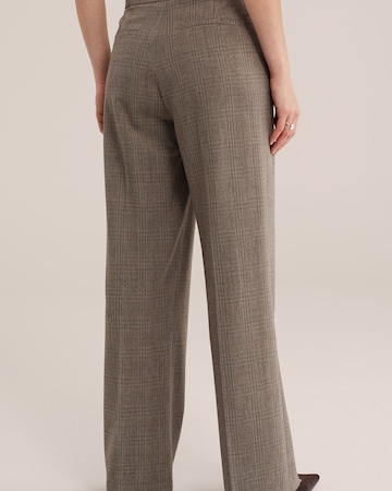 Wide Leg Pantalon à plis WE Fashion en marron
