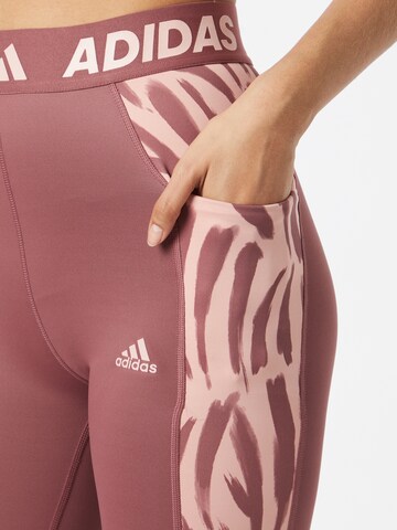 ADIDAS SPORTSWEAR Skinny Sportbroek in Rood