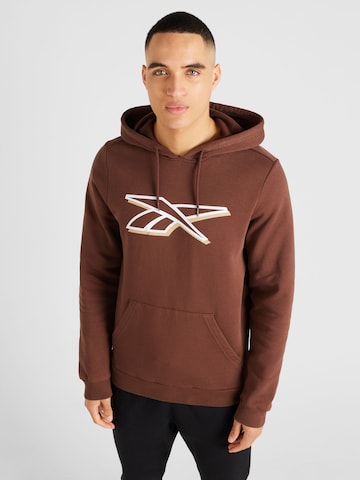 Reebok - Sweatshirt de desporto 'VECTOR PACK' em castanho: frente