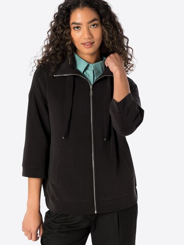 COMMA Zip-Up Hoodie in Black: front