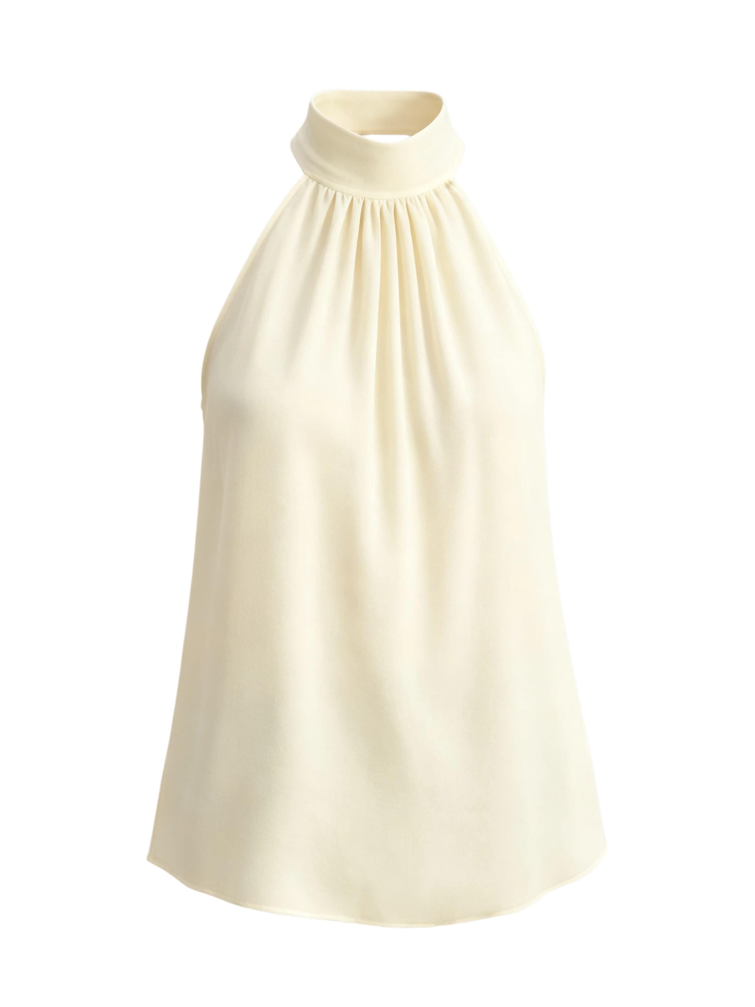 Lilysilk - Blusa 'Seidengeorgette Top mit Neckholder' en blanco: frente