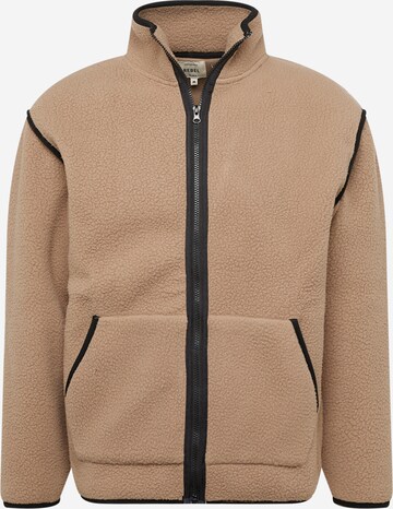 Redefined Rebel Fleece Jacket 'Gregory' in Brown: front