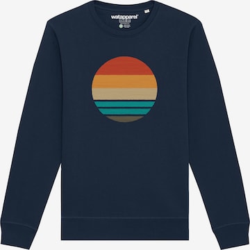 Watapparel Sweatshirt ' Retro Sunset Ocean ' in Blue: front