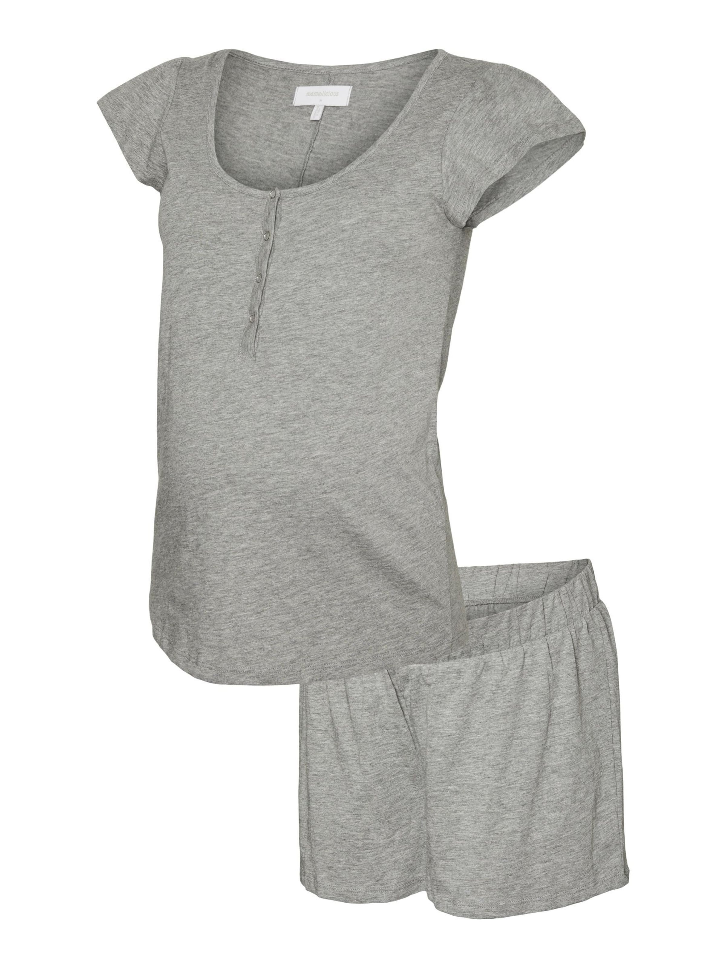 MAMALICIOUS Short Pajama Set 'Mira' in Grey: front