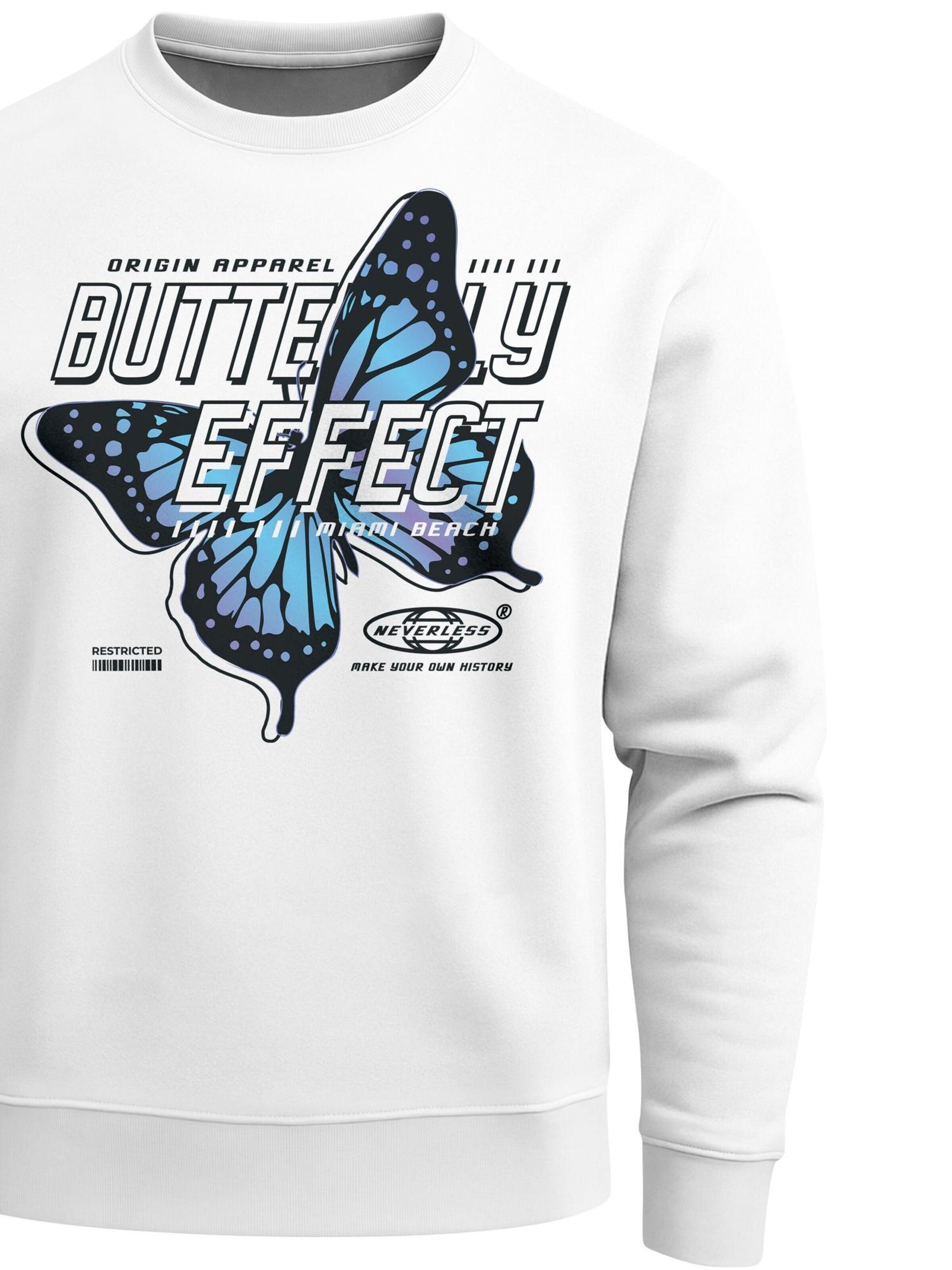 Neverless Sweatshirt 'Butterfly' in White