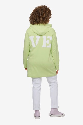 Ulla Popken Zip-Up Hoodie in Green