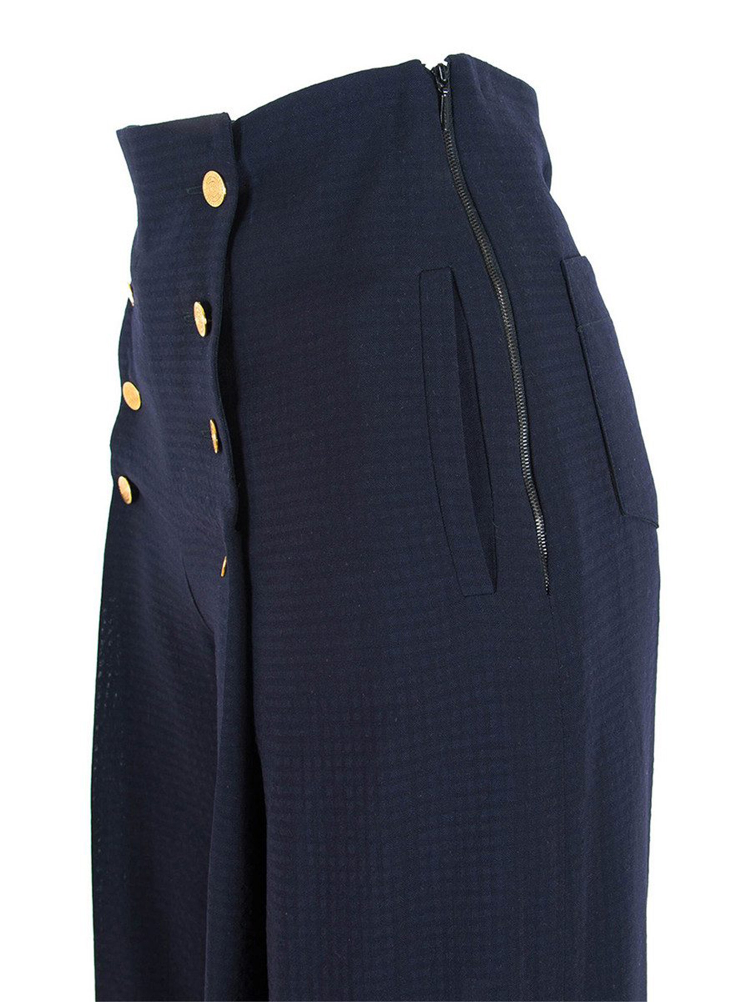 Rua & Rua Wide leg Pleat-Front Pants in Blue