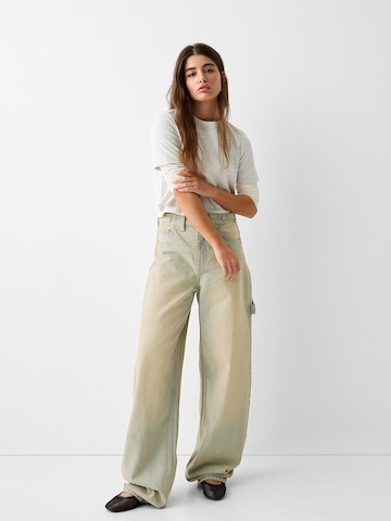 Bershka Wide leg Jeans in Blauw