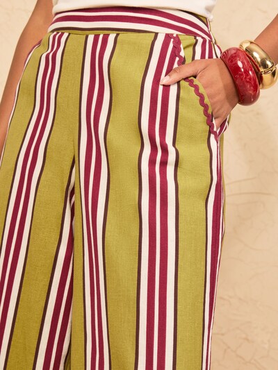 Pantaloni in 36 love & roses di colore marrone scuro / lime / bordeaux / bianco lana, Visualizzazione prodotti