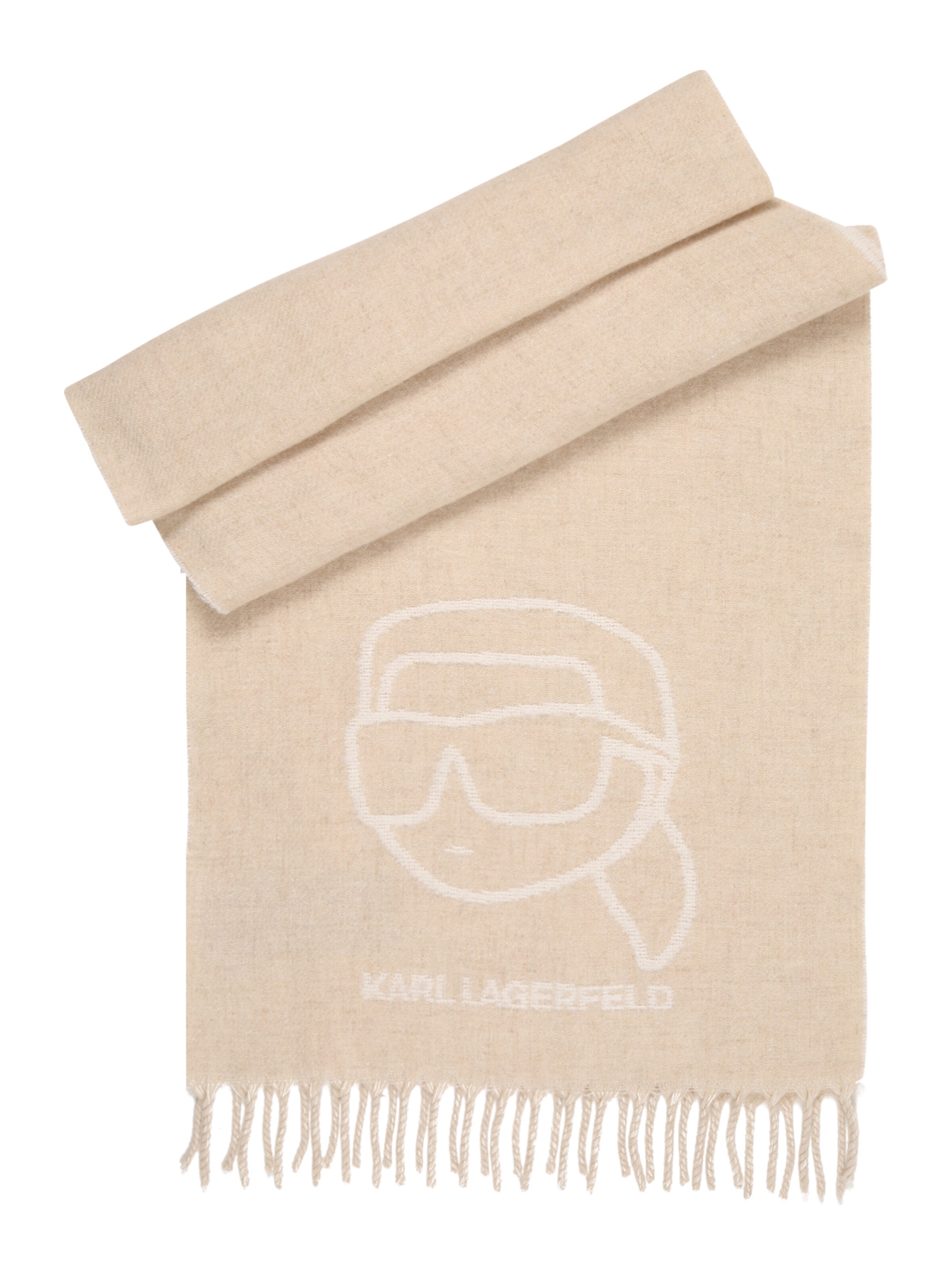 Karl Lagerfeld Scarf 'IKON' in Beige: front