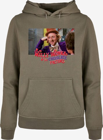 ABSOLUTE CULT Sweatshirt 'Willy Wonka And The Chocolate Factory - Condescending Wonka' in Grün: predná strana