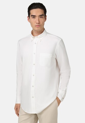 Boggi Milano Regular fit Overhemd 'B Sustainable' in Wit: voorkant