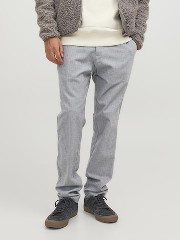 JACK & JONES Regular Trousers 'Marco' in Grey: front