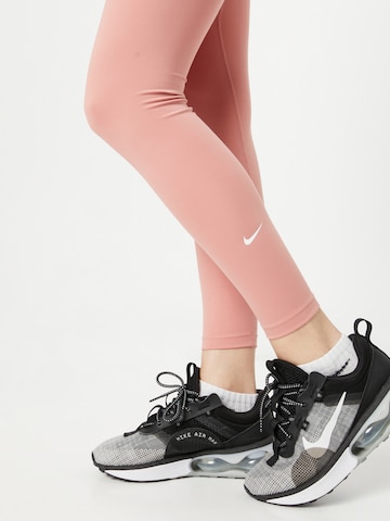 NIKE Skinny Sportbroek 'One' in Rood